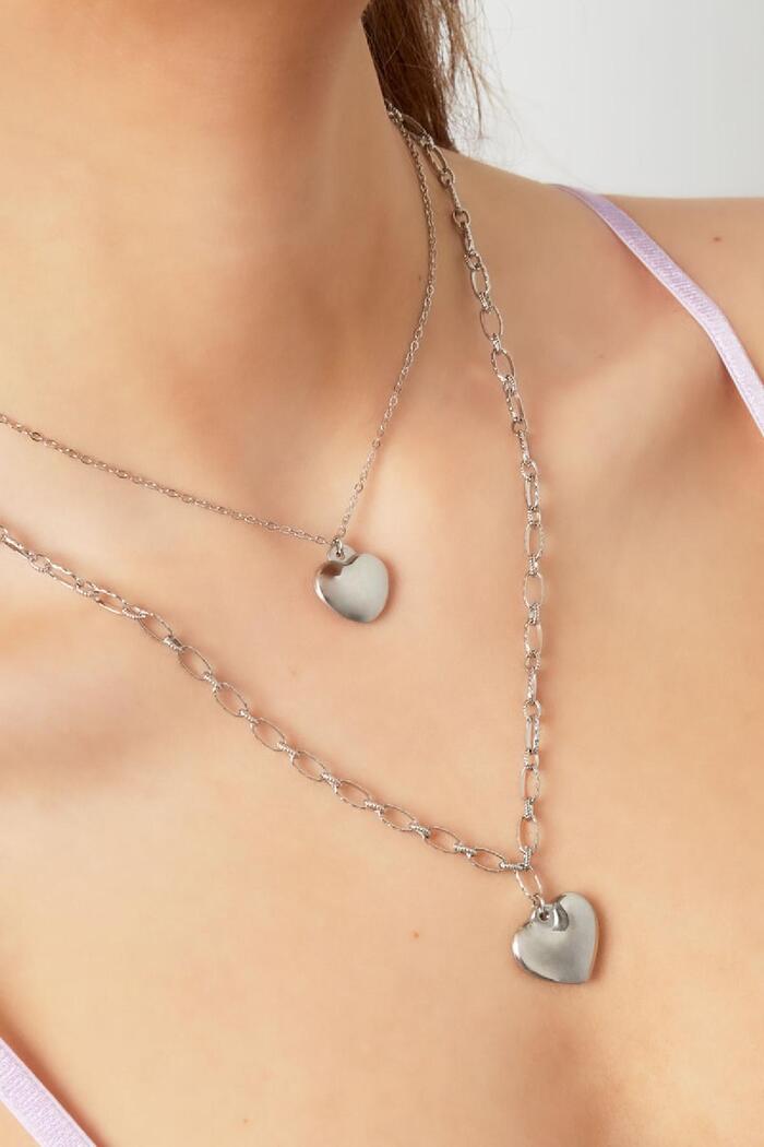 Halskette mit Herz Silber Edelstahl Bild3